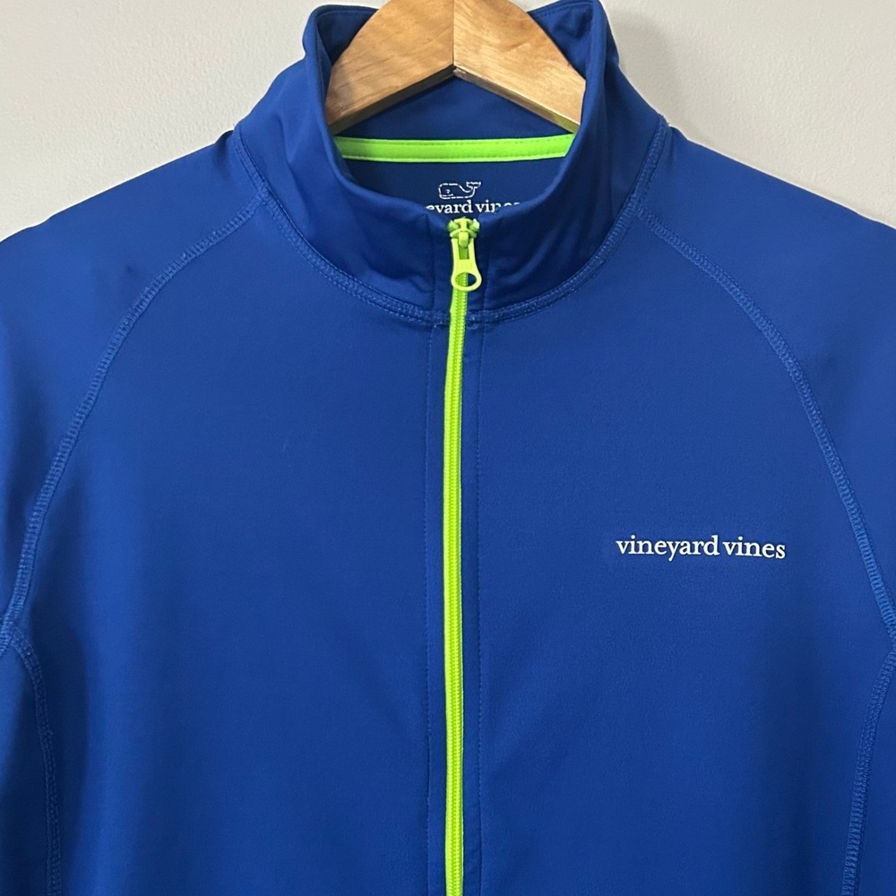 Vineyard Vines Jacket Mens Medium Blue Green Performance Full‎ Zip Stretch